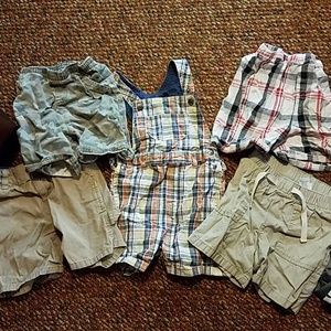 5 pais of 24 months boys shorts